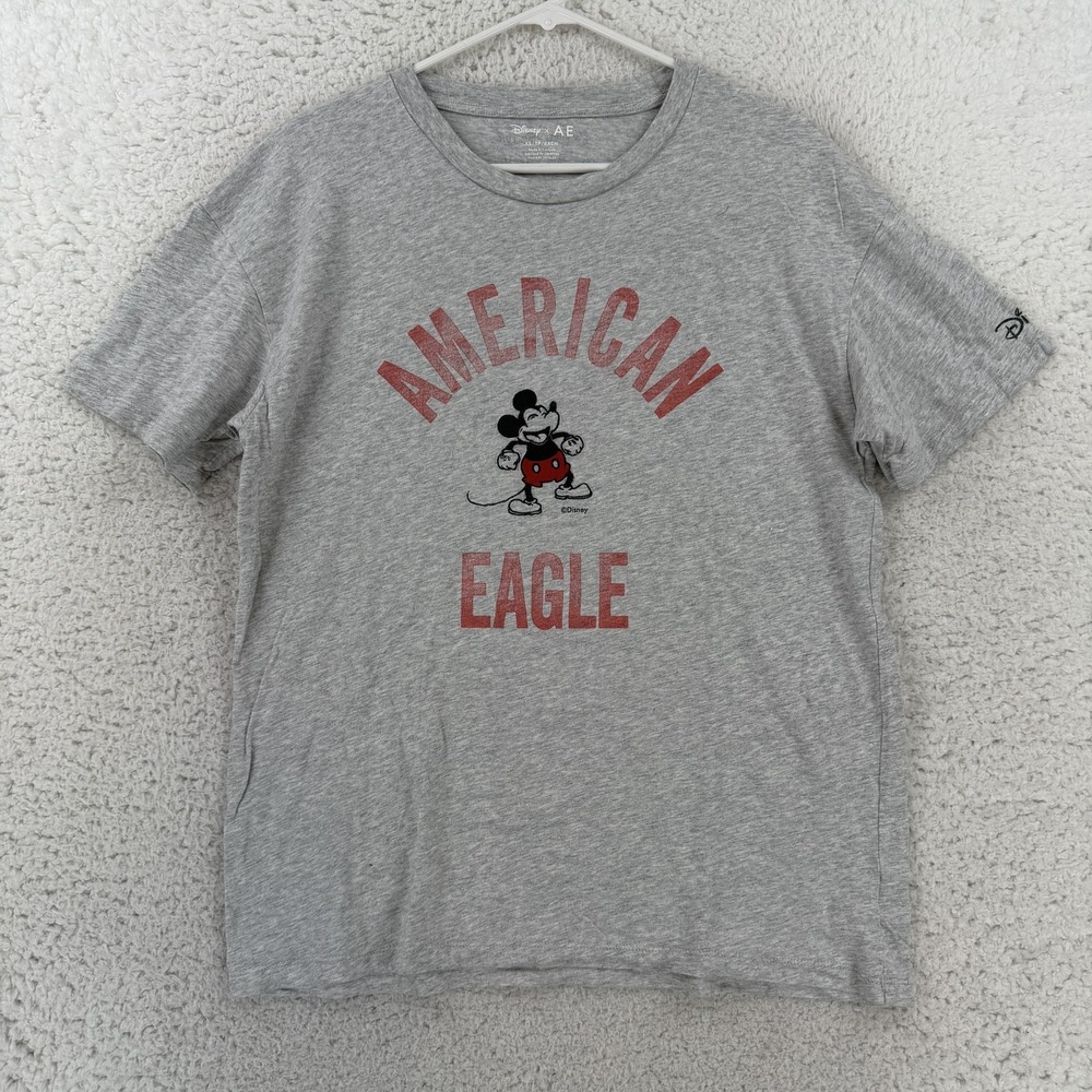 American Eagle Disney Shirt Mens XS Gray Mickey Mouse Graphic Tee T-Shirt Vtg